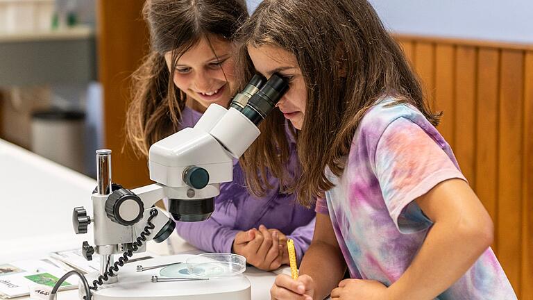 So macht das Lernen Spaß: Junge Forscherinnen im Mint-Labor des Schullandheims Bauersberg.