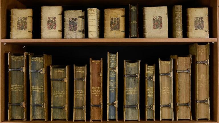 Die Hofbibliothek Fürstbischof Julius Echters ist für kurze Zeit nach Würzburg zurückgekehrt. Ihr ist in der Ausstellung „Patron der Künste“ im Martin von Wagner Museum ein ganzer Raum gewidmet. Die Hofbibliothek Fürstbischof Julius Echters ist für kurze Zeit nach Würzburg zurückgekehrt. Ihr ist in der Ausstellung „Patron der Künste“ im Martin von Wagner Museum ein ganzer Raum gewidmet.
