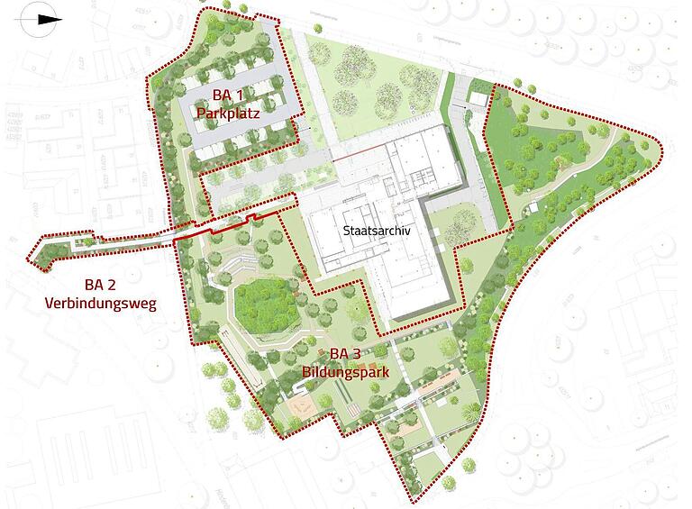 Präsentation Neubau der Außenanlagen Staatsarchiv