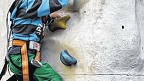 Hoch hinaus: Pascal an der Kletterwand des Deutschen Alpenvereins in der Plattnerstraße. Hoch hinaus: Pascal an der Kletterwand des Deutschen Alpenvereins in der Plattnerstraße.