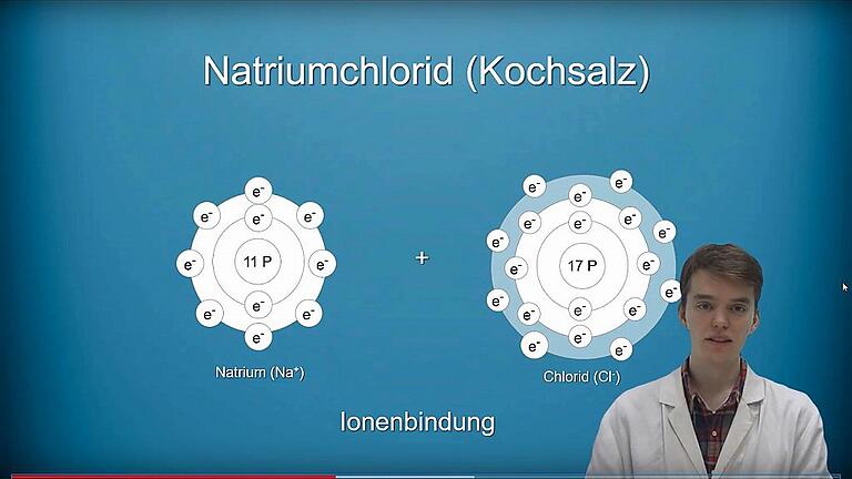 Die Grafiken der Lernvideos wurden nachträglich von den Schülern des BNG digital in das Bild eingefügt &ndash; der Sprecher stand vor einer grünen Schultafel.