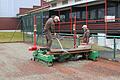 Blick auf den Platz 3 der Anlage des TC Rot-Weiß Mellrichstadt, der in diesen Tagen saniert wird: Die Vorarbeiten am Platzunterbau sind ein wichtiger Baustein, damit der Tennis Force Spielbelag (Allwetterbelag) aufgebracht werden kann.