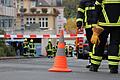 Blick in die Ballingstraße, die für den Einsatz abgesperrt wurde.   Fotos: Ellen Mützel       -  Blick in die Ballingstraße, die für den Einsatz abgesperrt wurde.   Fotos: Ellen Mützel