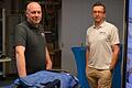 Im Telemedizin-Zentrum Bad Kissingen ist nach dem Umzug noch nicht alles genau an seinem Platz. Im Bild ZTM-Geschäftsführer Sebastian Dresbach und Prokurist Steffen Schmitt im Showroom.