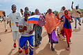 Nach dem Militärputsch im Niger.jpeg       -  Unterstützer der regierenden Junta halten eine russische Fahne. Die neue Militärjunta im Niger hat ihre Macht gefestigt.