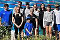 Schwimmerinnen und Schwimmer vom SV Würzburg 05 waren bei den bayerischen Sommer-Meisterschaften erfolgreich. Hintere Reihe (von links): Lars Grundheber, Wolfgang Nickel, Julian Frank, Melina Barths, Uli Brux, Rüdiger Sebastian. Vorne: Helena Bayer, Jannic Frank, Petra Nickel, Julia Kovacs.