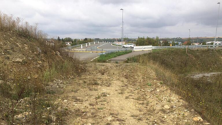 Straße ins Nicht: Seit Jahren wartet die Kitzinger Nordtangente auf ihre Vollendung in Richtung Großlangheim.