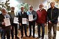 Auf dem Foto (von links): Günter Hemmelmann (1. Vorstand), Walter Behr, Kuno Endrich, Karl-Heinz Gehret, Werner Seibl, Albrecht Ziegler, Volker Wingenfeld.