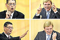 Kopf-an-Kopf-Rennen: Hessens Ministerpräsident Volker Bouffier (CDU) und SPD-Spitzenkandidat Thorsten Schäfer-Gümbel (links).