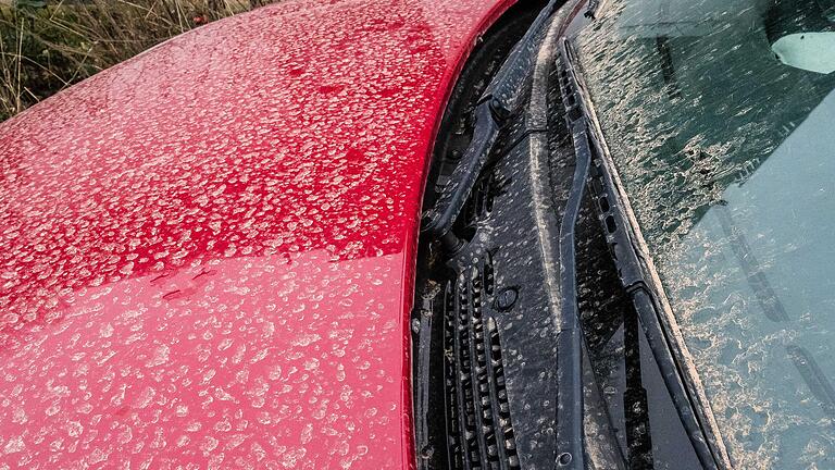 Mischen sich Saharastaub und Regen, spricht man wegen der rötlich-bräunlichen Färbung vom 'Blutregen'. Sobald er getrocknet ist, wirken zum Beispiel Autos dreckig. Mischen sich Saharastaub und Regen, spricht man wegen der rötlich-bräunlichen Färbung vom 'Blutregen'. Sobald er getrocknet ist, wirken zum Beispiel Autos dreckig.