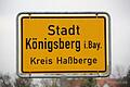 Das Ortsschild von Königsberg.