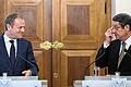 European Council President Donald Tusk visits Cyprus       -  Bringt der zypriotische Präsident Nikos Anastasiades (rechts) den geplanten EU-Deal mit der Türkei zu Fall? Gegenüber EU-Ratspräsident Donald Tusk hat Anastasiades mit dem Veto seines Landes gedroht.