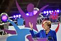 Bundeskanzlerin       -  Angela Merkel spricht in Berlin bei der Stadiongala im Olympiastadion. Foto: Britta Pedersen