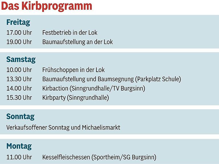 Das Programm der Kirb-Feierlichkeiten vom 4. bis zum 7. Oktober. Das Programm der Kirb-Feierlichkeiten vom 4. bis zum 7. Oktober.