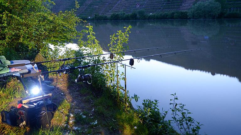 Das nächtliche Angeln nach 1 Uhr (Symbolbild) kam einem Angler im Landkreis Kitzingen nun teuer zu stehen.&nbsp;