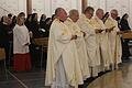 Feierten mit den Kreuzschwestern den Festgottesdienst zum 60-jährigen Bestehen des Klosters in Gemünden (von links): Pfarrer Richard Englert, Pfarrer Wolfgang Stettler, Domkapitular Dietrich Seidel, Pfarrer Hubert Wehner und Pfarrer Rudolf Scherbaum.