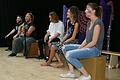 Spielfreude und musikalisches Talent bewiesen die FAKS-Abschluss-Schüler bei der Aufführung des Stückes &bdquo;Tabaluga und die Reise zur Vernunft&ldquo;. Im Bild, von links: Oliver Tülp, Benjamin Dillinger, Maximilian Streit, Sophia Löffler und Lena Binder.