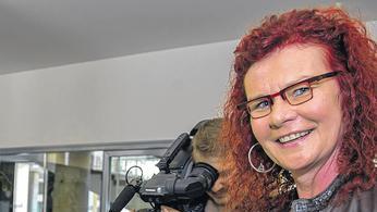Europaabgeordnete der SPD: Kerstin Westphal bei der Stimmabgabe in Schweinfurt.