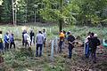 Eine große Schadfläche im 'Kaarst' war der erste Besichtigungspunkt beim Himmelstadter Waldbegang. In der Talsenke befielen Borkenkäfer die ehemals dort stehenden Fichten seit 2021 gleich zweimal.