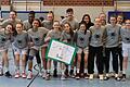 Die weibliche U 16 der TG Würzburg hat die bayerische Meisterschaft gewonnen mit (von links) Charlotte Soth, Elina Timoschenko, Lara Öder, Chanel Ndi, Savannah Kirksey, Sofia Dreits, Nele Zang, Johanna Fuchsbauer, Maja Wirths, Rosina Weiss, Cloe Youssef, Jule Ebner, Madeleine Seidenspinner, Mia Waldner, Inami Ortmann und Karolin Ross.