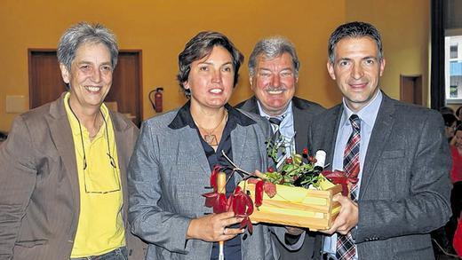 Inklusion konkret: Beim Besuch der Behindertenbeauftragten von links: die MSP-Behindertenbeauftragte Barbara Ast, Irmgard Badura, Bezirksrat Johannes Sitter und MdL Thorsten Schwab.