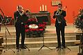 Das Posaunenquartett &bdquo;Consortium musicum&ldquo; mit seinem Leiter Harry Ries (links).