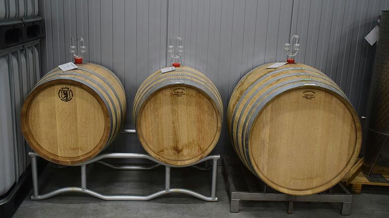 In der Winzerhalle ist auch ein Weinausbau im Holzfass möglich. In der Winzerhalle ist auch ein Weinausbau im Holzfass möglich.