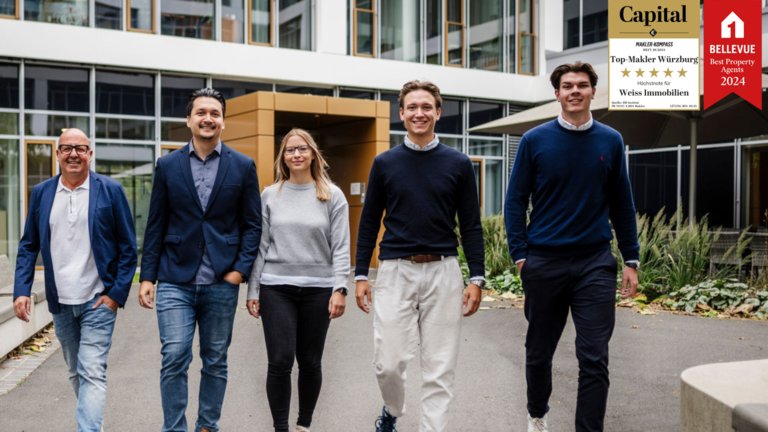 Das Team von Weiss Immobilien in Würzburg überzeugte nicht zuletzt mehrere Fachzeitschriften mit ihrer professionalität, ihrer modernen Unternehmensstruktur und ihrer Nähe zu den Kunden. Das Team von Weiss Immobilien in Würzburg überzeugte nicht zuletzt mehrere Fachzeitschriften mit ihrer professionalität, ihrer modernen Unternehmensstruktur und ihrer Nähe zu den Kunden.