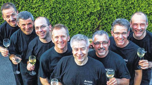 Stimmgewaltige Botschafter Erlabrunns: Die Schoppensänger mit (von links) Lothar Hohmann, Jürgen Faust, Matthias Eckert, Wolfgang Karches, Armin Steinmetz, Klaus Eckert, René Martin und Hillar Schuh.
