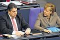 Am Donnerstag im Bundestag: Bundeswirtschaftsminister Sigmar Gabriel (SPD) und Bundeskanzlerin Angela Merkel (CDU).