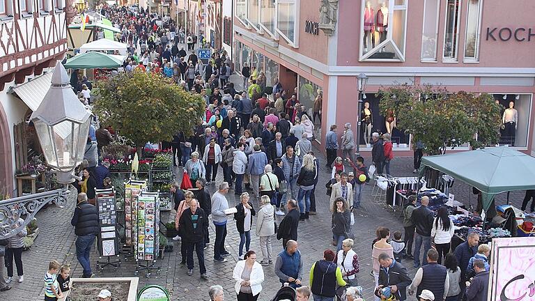 Laut Tourismus-Institut dwif sind vor allem Tagesgäste für hohe Touristenzahlen in Karlstadt verantwortlich. Diese besuchen beispielsweise Veranstaltungen wir hier den Oktobermarkt. Archivfoto: Jürgen Kamm