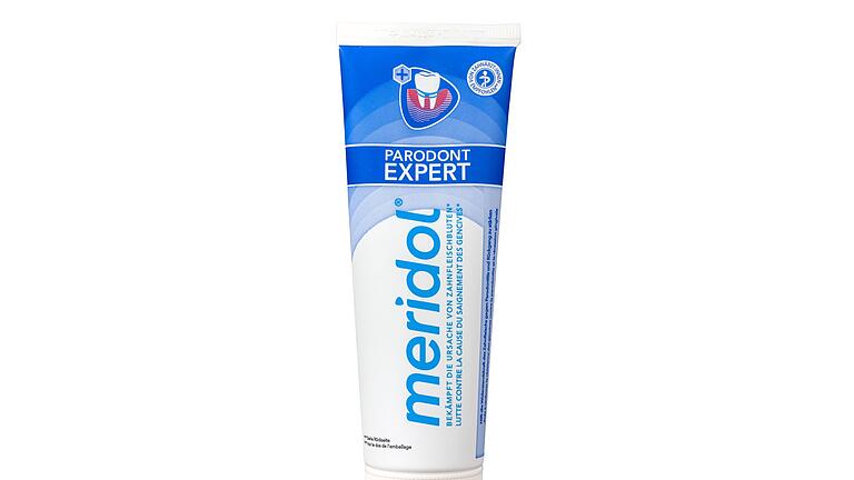 &bdquo;Parodont Expert&rdquo; von Meridol       -  Ebenfalls nur knapp hinter dem Testsieger auf Rang 2: die Zahncreme &bdquo;Parodont Expert&rdquo; von Meridol (Note: 1,4).