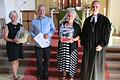 Mark Genzel wurde zum Kirchenmusikdirektor ernannt. Das Bild zeigt von links: Sabine Mattke-Trendl (Kirchenvorstand Lohr), Mark Genzel, Manuela Weber (Dekanatspräsidium) und Dekan Till Roth.