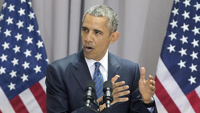 US President Obama delivers speech on Iran nuclear deal       -  In der Offensive: US-Präsident Barack Obama