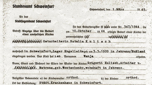 Zwangsarbeit in Schweinfurt: Mindestens 82 Zwangsarbeiterinnen wurden Mutter Zwangsarbeit in Schweinfurt: Mindestens 82 Zwangsarbeiterinnen wurden Mutter