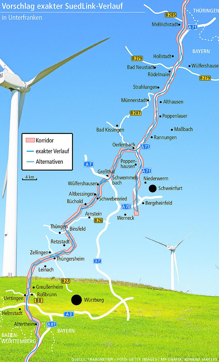 Stromtrasse SuedLink: Würzburg spielt jetzt eine zentrale Rolle für das Milliardenprojekt Stromtrasse SuedLink: Würzburg spielt jetzt eine zentrale Rolle für das Milliardenprojekt