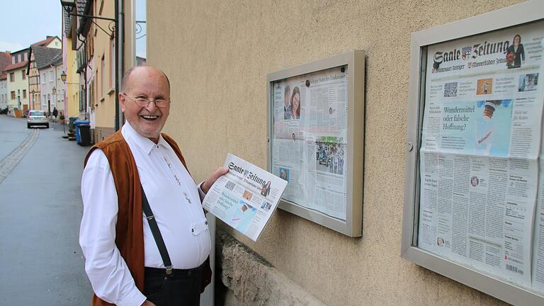 Karl Beudert hängte früher jeden Tag die Zeitung aus. - Karl Beudert hängte früher jeden Tag die Zeitung aus. Karl Beudert hängte früher jeden Tag die Zeitung aus. - Karl Beudert hängte früher jeden Tag die Zeitung aus.