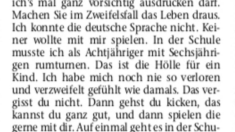 Textausschnitt aus Reif-Interview 9.3.19       -  Textausschnitt: Die Aussage von Marcel Reif, die für die Überschrift steht. (9.3.2019)