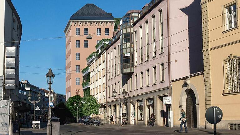 So soll das neue alte Hochhaus in der Augustinerstraße aussehen. Rechts daneben das neu geplante Nachbarhaus.