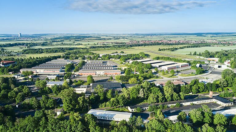 Luftbild der Conn Barracks bei Geldersheim, wo ein Gewerbepark entstehen soll.