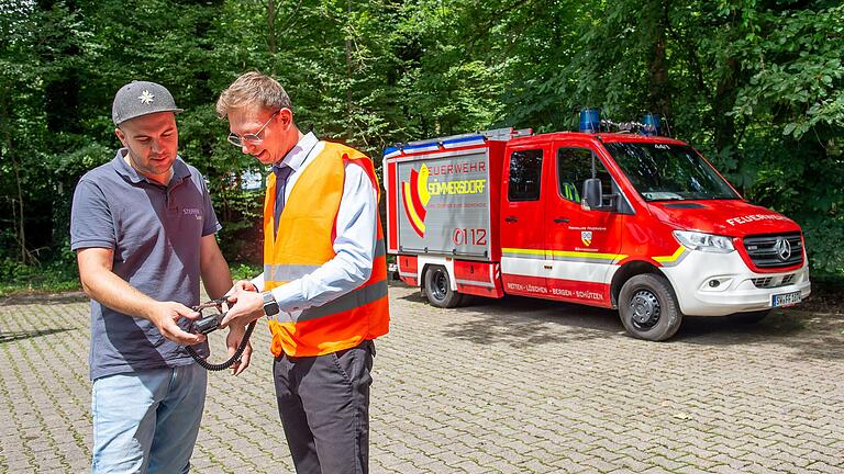 Steffen Sauer (links) und Lukas Manger sind als Feuerwehrkommandanten verantwortlich für die Sicherheit rund um die Passionsspiele.&nbsp;