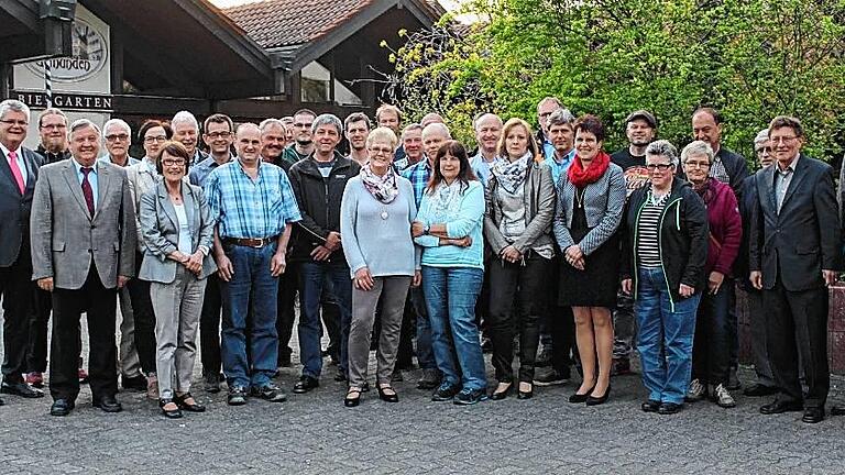 Ehrenamtliche Lebensretter: Die geehrten Blutspender aus dem Altlandkreis Gemünden mit den Vertretern des Roten Kreuzses (rechts) und der Kommunen (links).