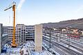 Der Bau des neuen Parkhauses am Würzburger Hauptbahnhof ist in vollem Gang.