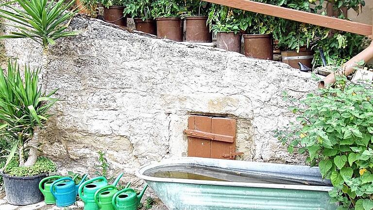 Die Eselstreppe: heute Standort für Tomaten, Gemüse und allerlei Blühendes.