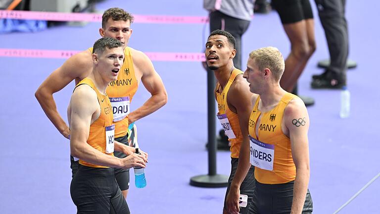 Paris 2024 - Leichtathletik       -  Die deutsche Männer-Staffel kam trotz Saisonbesteistung nicht weiter