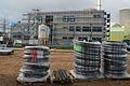 Der Rohbau des Funktionsgebäudes auf dem Gelände der atomaren Zwischenlager in Grafenrheinfeld in fertig.