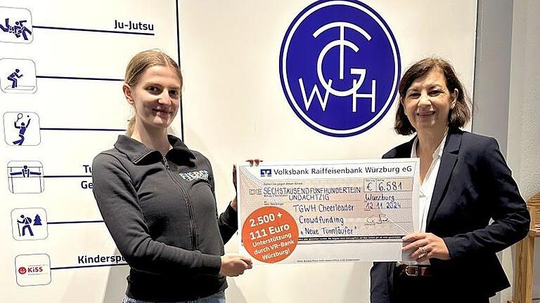 Miriam Karl von der TGWH (links) mit Katja Schade von der VR-Bank Würzburg.