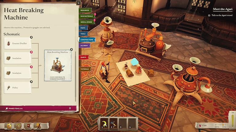 Screenshot von „The Last Alchemist” - Die „Heat Breaking Machine” steht im Mittelpunkt der Alchemie im Game: Sie kann essenzielle Zutaten destillieren und diese in wertvolle Substanzen umwandeln. Screenshot von „The Last Alchemist” - Die „Heat Breaking Machine” steht im Mittelpunkt der Alchemie im Game: Sie kann essenzielle Zutaten destillieren und diese in wertvolle Substanzen umwandeln.