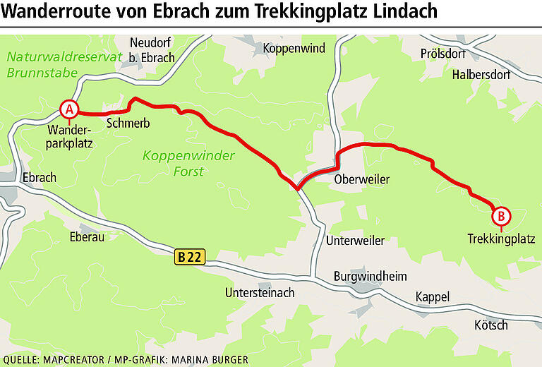 Allein auf Trekkingtour im Steigerwald: Eine Nacht draußen in der Natur Allein auf Trekkingtour im Steigerwald: Eine Nacht draußen in der Natur
