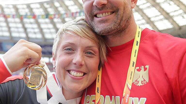 Leichtathletik-WM Moskau       -  Christina Obergföll und Boris Henry